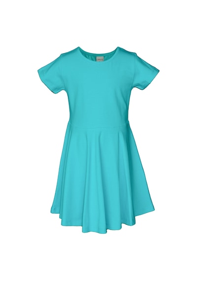 Lovetti Açık Turkuaz Kız Çocuk Düz Basic Kısa Kol Elbise 9560T018 Turkuaz