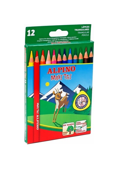 Alpino Maxi Tri Üçgen Kuru Boya 12 Renk
