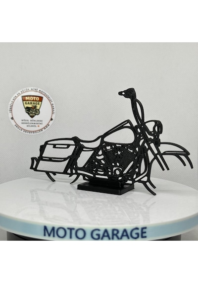 Harley Road King Masa Dekoru Klasik Cruiser Motor Figürü/silüeti