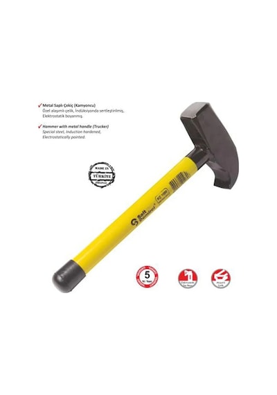 Hubrendy Çer Sait Demirci Kamyoncu Metal Saplı Çekiç 1500 Gr