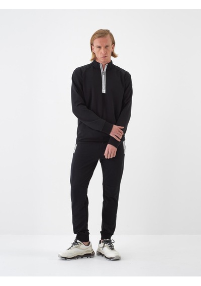 Xint Siyah Pamuk Dokulu Slim Fit Sweatshirt 300328 Sİyah