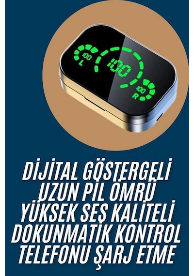 2025 - 167 - Model Bluetooth Kulaklık Telefon Şarj Edebilen Çağrı Cevaplama - Csmo-tex - Dijital Göstergeli