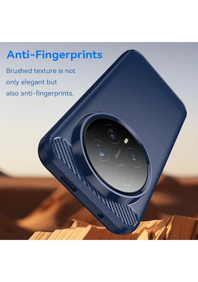 Caseonn Honor Magic 8 Pro Kılıf Karbon Fiber Desenli Koruyucu Arka Kapak Kırmızı