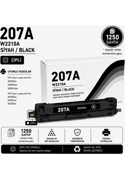 Hp 207a-w2210-m283-m255 Siyah