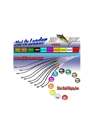 Top Shot Color Coded Wind-On Leader 500 LB