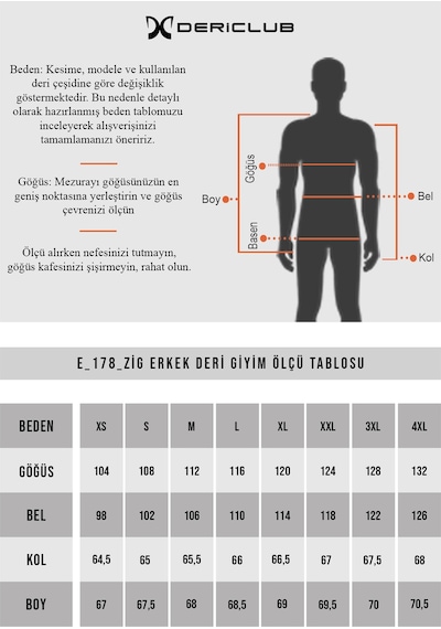 Dericlub E178 Gerçek Deri Erkek Mont Siyah