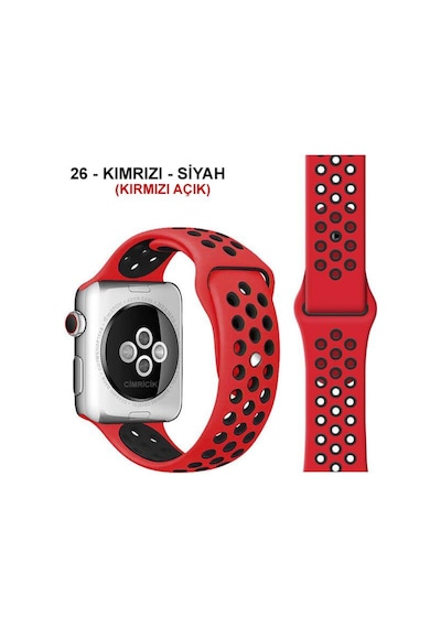Apple Uyumlu  Watch Kordon 42 44 45 MM 2 3 4 5 6 7 Spor Silikon Kordon