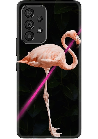 Samsung Uyumlu A53 Kılıf Silikon Desen Line Filamingo 1776