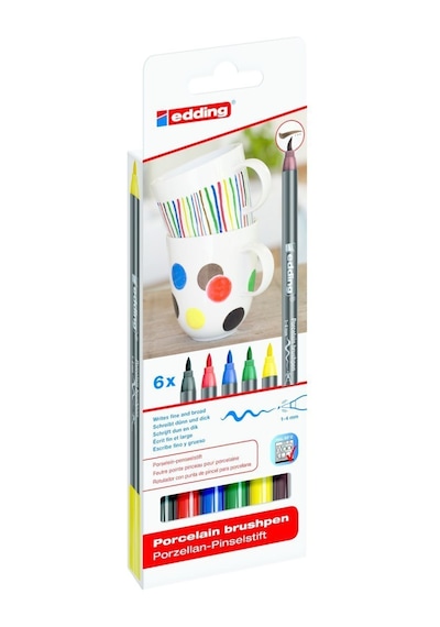 Edding Porselen Kalemi 6'lı Set Standart Renkler 4200