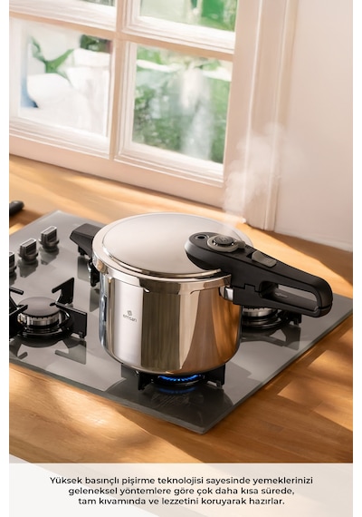 Emsan Fast Cooker Çift Emniyetli Düdüklü Tencere 4 +6 Lt Siyah