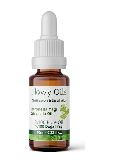 Flowy Oils Citronella Yağı %100 Doğal Bitkisel Uçucu Yağ 10 ML