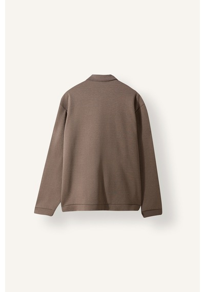 Defacto Regular Fit Polo Yaka Fermuarlı Basic Sweatshirt Hırka H9523ax26wnbn571 Kahve-bn571