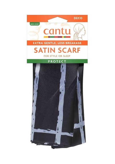 Cantu Bukleleri Koruyucu Saten Uyku Eşarbı 07943-36/3neus Beyaz - Siyah