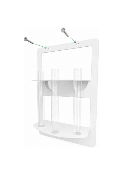 Trio Modern Metal Duvar Vazosu - 3 Lü Cam Tüp Çiçeklik - Be-mcıc-byz