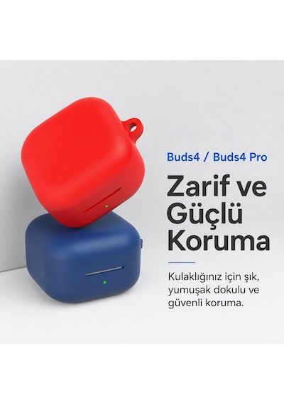 Samsung Galaxy Buds 4 İle Uyumlu/buds 4 Pro İçin True Wireless Earbuds Silkguard Soft Yumuşak Pürüzsüz Silikon Kılıf, Askı Aparatı Dahil Pembe