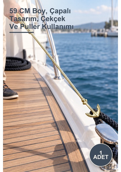 1 Adet Pirinç Çapalı Kerata Çekecek 59 Cm Boy, Çapalı Tasarım, Çekçek Ve Puller Kullanımı