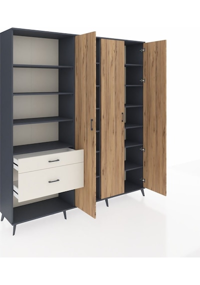 Hyperion Dolap 16 Raflı 2 Çekmeceli 3 Kapaklı 220x44x243 Antrasit-çam/aytaşı Atlas Çam/aytası Hyperion Dolap 16 Raflı 2 Çekmeceli 3 Kapaklı 220x44x243 Antrasit-çam/aytaşı Atlas Çam/aytası