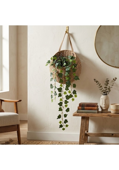 Yapay Sarmaşık Hedera Sarkıt Sarmaşık Parlak 95 Cm Yeşil