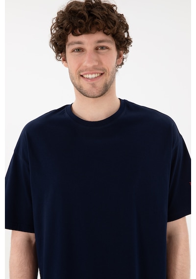U.S. Polo Assn. Erkek Oversize Fit Bisiklet Yaka Lacivert Tişört 50305859-VR033