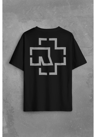 Rammstein Till Lindemann Logo Sırt Ön Baskılı Oversize Tişört Unisex T-shirt 001