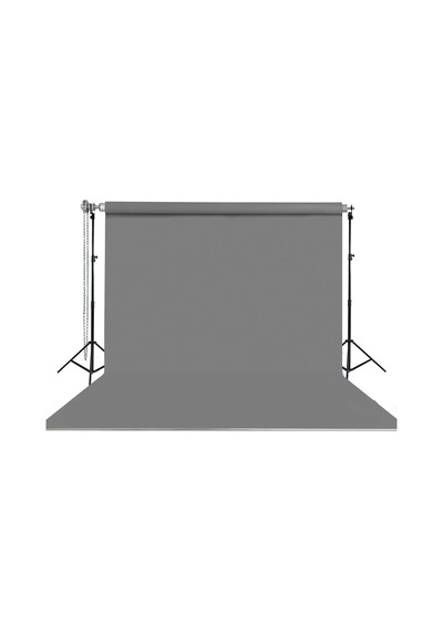 Hs Stüdyo Teknik 270x580cm Gri Taşınabilir Kumaş Fon Perdesi