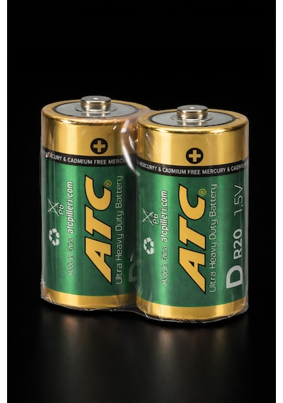 Atc 6lı Büyük Boy Pil R20 D-size Pil D Boy Pil Oyuncak Pili Çinko Karbon Pil Zn-c 1.5 V