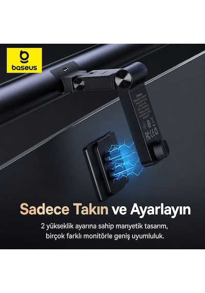 Baseusonline İ-wok 3 Manyetik Monitör Işığı 2700k-6000k Siyah