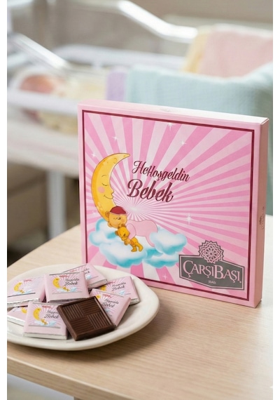 Bebek Hediyelik Madlen Çikolata Pembe 48li