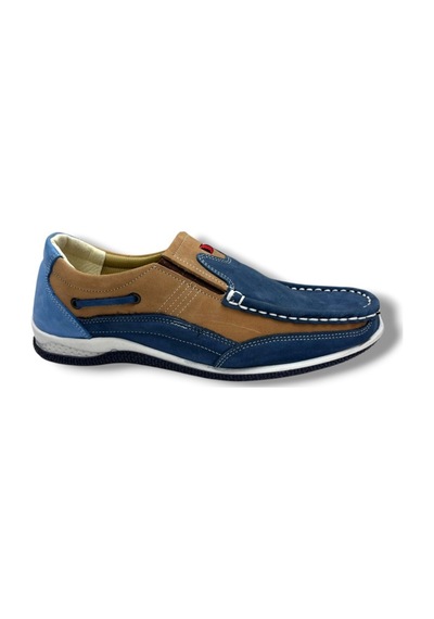 Master 1702-26 Hakiki Nubuk Deri Anatomik Casual Erkek Ayakkabı Mavi Kum Mavi
