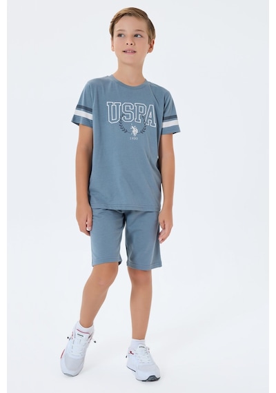 U.s. Polo Assn. Erkek Çocuk Gri Bermuda Takım Us2409-c-v1 Gri