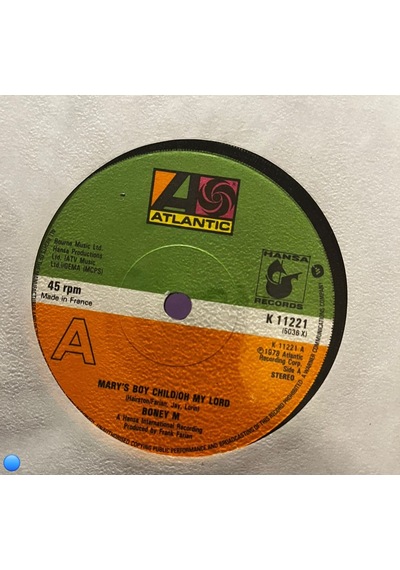Boney M. - Mary's Boy Child / Oh My Lord / Dancing In The Streets 7" Single, 1978 - Atlantic / Hansa France Press