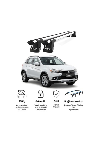 Trio-ıı Mitsubishi Asx 2012 Ve Sonrası Uyumlu Kilitli Ara Atkı 135cm Port Bagaj Tavan Barı