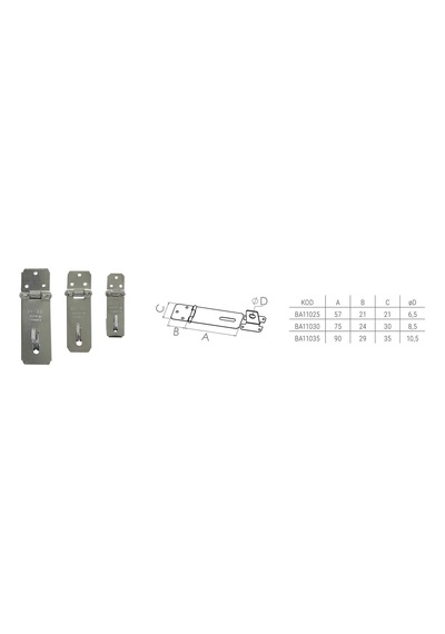 Beşel Ba11035k No.35 Krom Lüks Sandık Askısı 12 Adet Krom