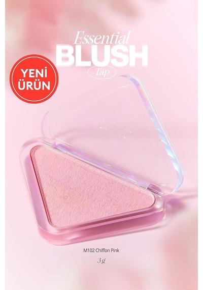 Katmanlanabilir Yumuşak Dokulu Yarı Mat Bitiş Sunan Allık Essential Blush Tap M102 Chiffon Pin Çok Renkli