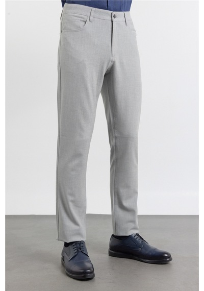İmza Gri 5 Cep Düz Paça Esnek Slim Fit Casual Pantolon 1003255157
