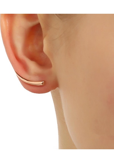925 Ayar Gümüş Diş Earcuff Küpe Rose Pembe-Standart