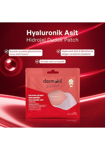 Dermokil Dolgunlaştırıcı Nemlendirici Hyaluronik Asit Hidrojel Patch Dudak Maskesi