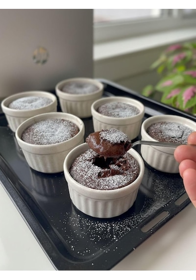 Beyaz Seramik Sufle Kabı Seti, Isıya Dayanıklı Rölyefli Fırın Ve Sunum Kasesi, 6 Parça Diğer