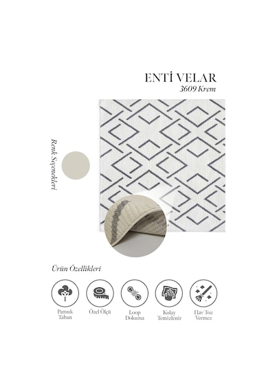 Velar 3609 Krem Halı - Modern Çizgilerle Krem Zeminli Halı Tasarımı