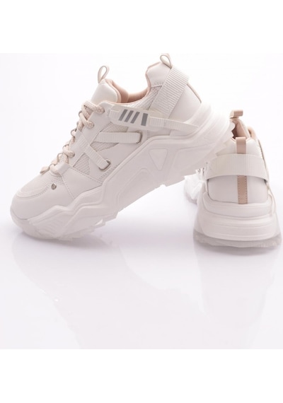 Dgn 65160 Kadin Bağcikli Sneaker Ayakkabi 65160-2027-R10780 Beyaz - Ten