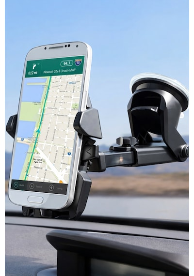 Mega Oto Market 360 Dönebilen Araç İçi Ve Masaüstü Telefon Tutucu Güçlü Vantuzlu Çok Yönlü Oto Telefon Standı