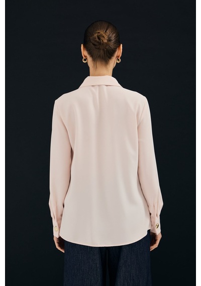 Sateen Lucy Gömlek - Pudra-137113