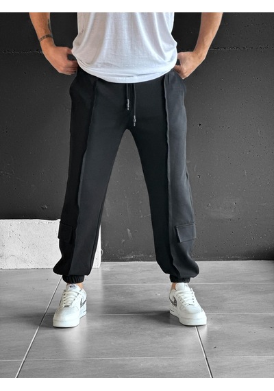Cocopelli Diz Cep Detaylı C İmalı Jogger Pantolon Coc2368 Siyah