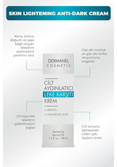 Dermanel Cilt Aydınlatıcı Leke Karşıtı Krem 50 ML
