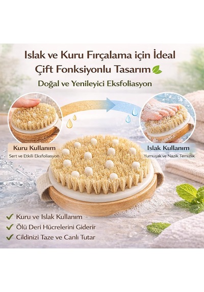 Doğal Sisal Vücut Fırçası Kuru Fırçalama & Peeling İçin Islak/kuru Kullanım Avuç İçi Masaj Ve Eksfoliasyon Fırçası Belirtilmemiş