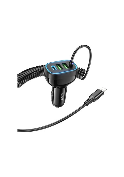 Hoco Nz11a 30w 2 Usb+ Type-c Girişli İphone Kablolu Araç Çakmaklık Şarj Aleti- 5775