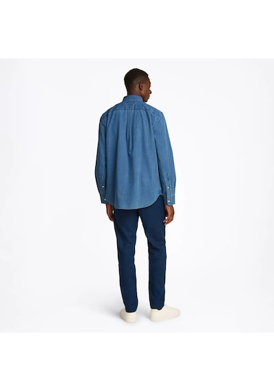 Tommy Hilfiger Chambray Rf Shırt Erkek Mavi Gömlek - Mw0mw38134 Mavi
