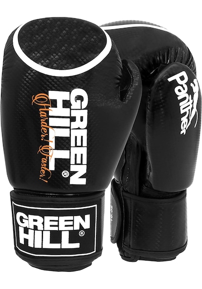 Green Hill Siyah Boks Eldiveni Panter Daire Desenli