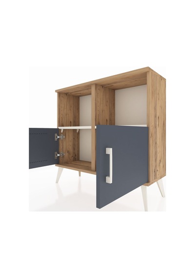 Arges Şifonyer 2 Raflı 2 Kapaklı 88x30x80 Çam-antrasit/aytaşı Antrasit/aytaşı