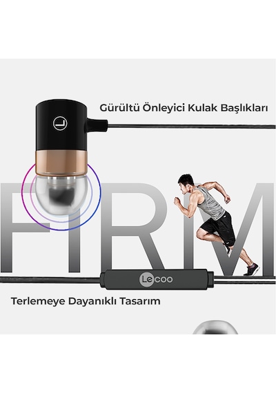 Lecoo EH103 Kablolu 3.5mm Jacklı Kulak İçi Mikrofonlu Kulaklık